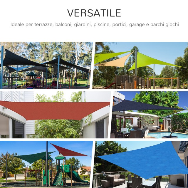Outsunny Vela Shading Rectangular Polyester Sun Shade 3x4m Κρεμ Λευκό 840-142CW