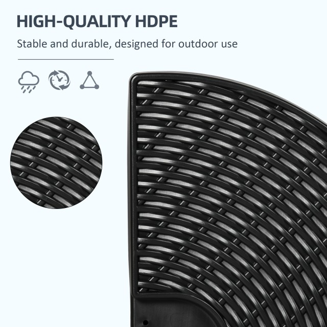 Βάση ομπρέλας Outsunny 4 τεμαχίων HDPE Γεμιζόμενη με νερό και άμμο, Ø100x8 cm, Μαύρο 84D-201V00BK