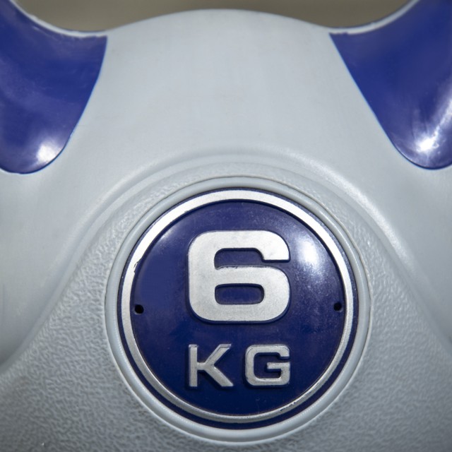 SPORTNOW Kettlebell 6kg με μαλακή επίστρωση και επίπεδη βάση σε PU και άμμο, 20x13x22cm, Μωβ A91-255V02VT