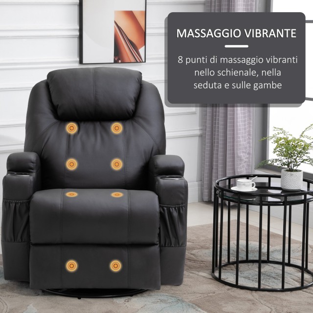 Καρέκλα Μασάζ με 5 Λειτουργίες 84 x 92 x 109 cm HOMCOM 700-029V03BK